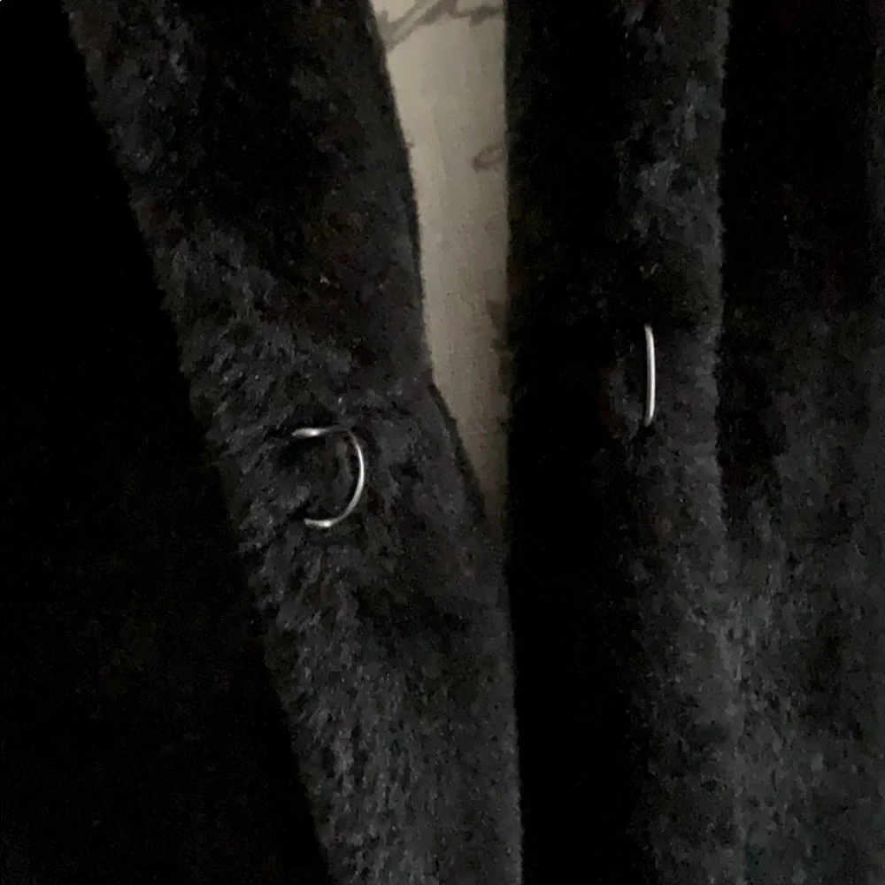 Talbots Plush Faux Fur Black Vest